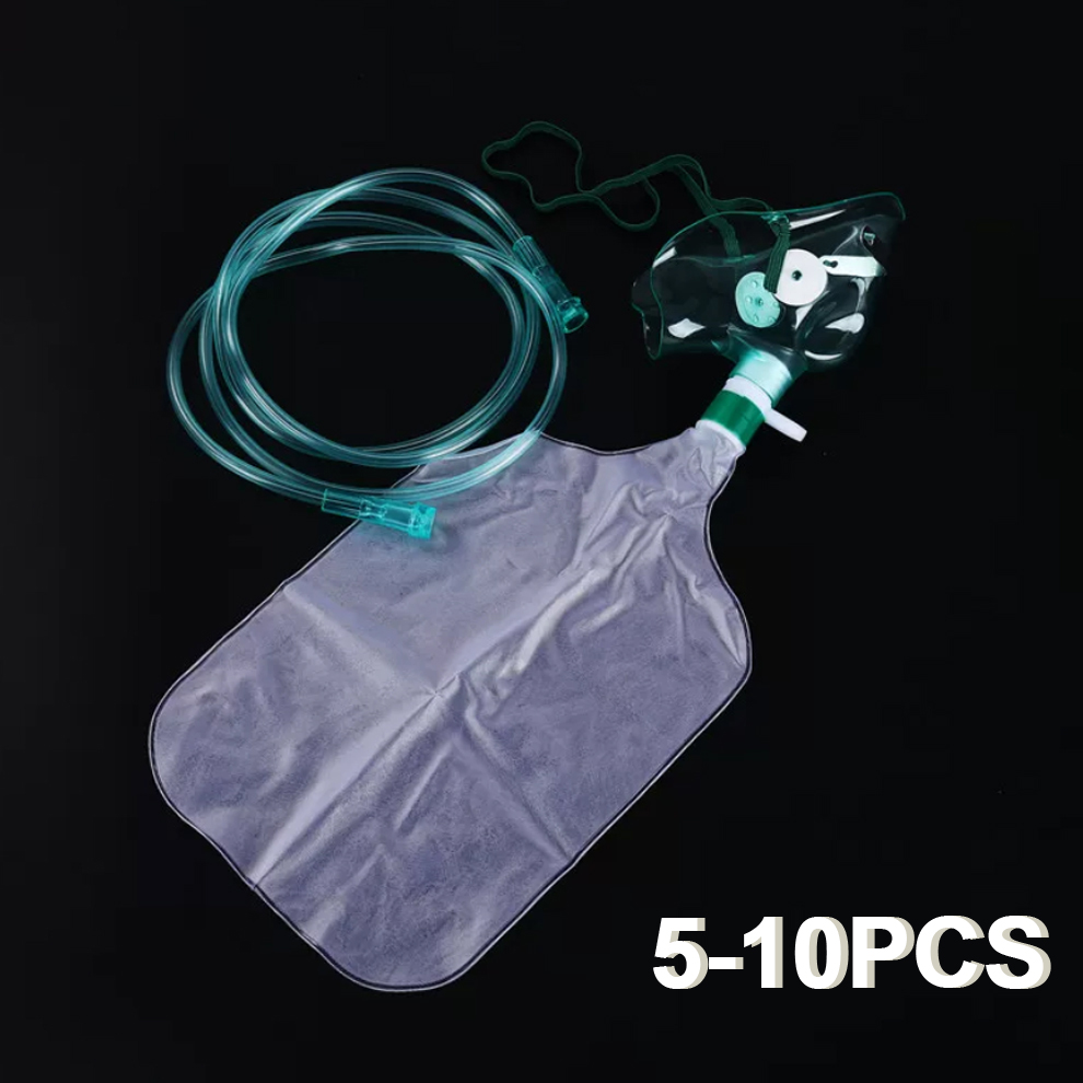 Oxygen Mask Non-Rebreather - 5-10개 일회용 성인용 고농도 산소 마스크