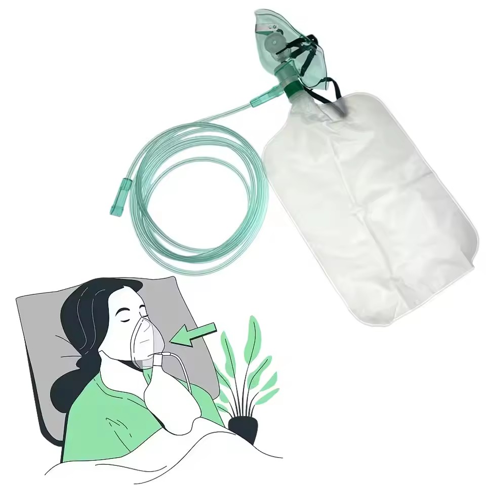 일회용 성인용 고농도 산소 마스크 (튜브 포함) 비재호 - Oxygen Mask Non-Rebreather 리뷰 및 가격
